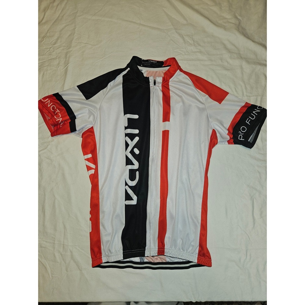 LIXADA‎ Mens Cycling Jersey Pro Function Breathable Red Black White US L EU XL